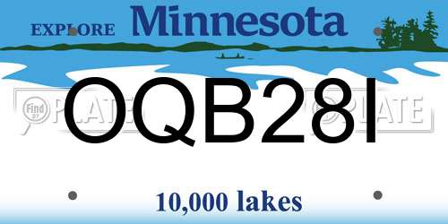 OQB28I Minnesota License Plate