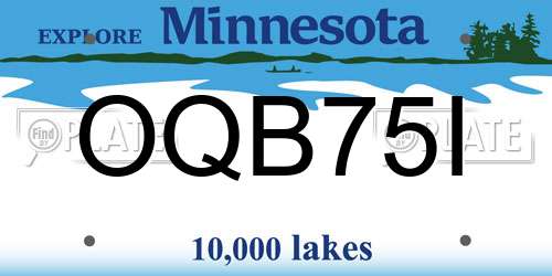 OQB75I Minnesota License Plate