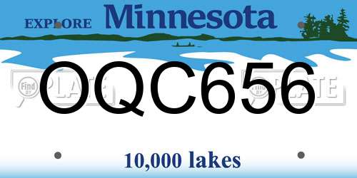 OQC656 Minnesota License Plate
