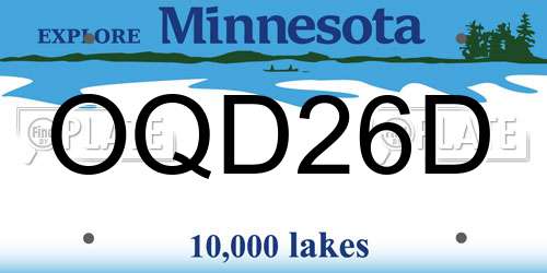 OQD26D Minnesota License Plate