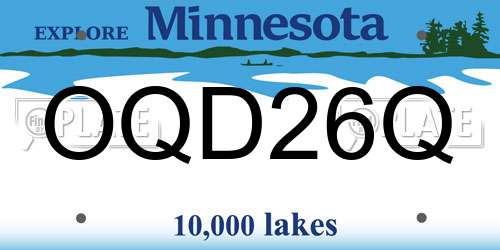 OQD26Q Minnesota License Plate