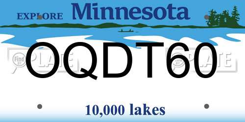 OQDT60 Minnesota License Plate