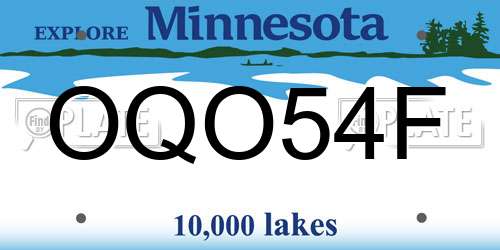 OQO54F Minnesota License Plate