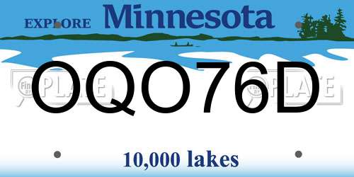 OQO76D Minnesota License Plate