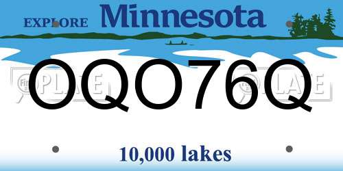 OQO76Q Minnesota License Plate