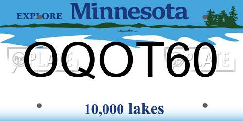 OQOT60 Minnesota License Plate