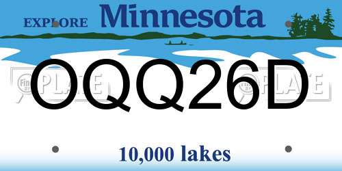OQQ26D Minnesota License Plate