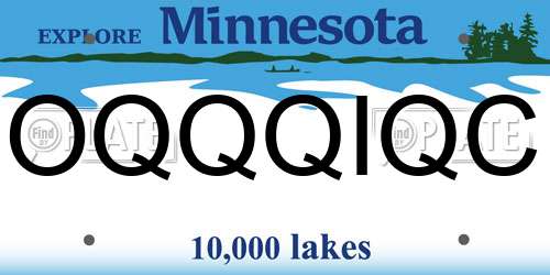 OQQQIQC Minnesota License Plate