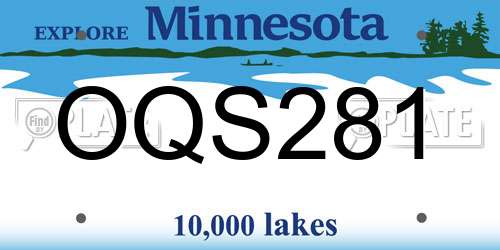 OQS281 Minnesota License Plate