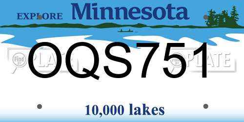 OQS751 Minnesota License Plate