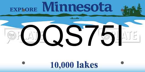 OQS75I Minnesota License Plate
