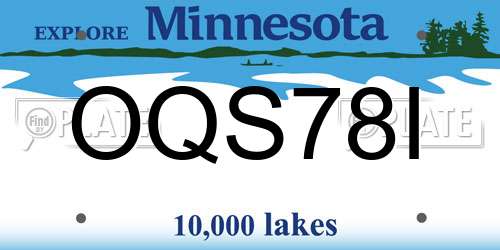OQS78I Minnesota License Plate
