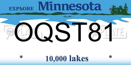 OQST81 Minnesota License Plate