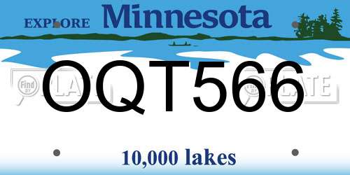OQT566 Minnesota License Plate