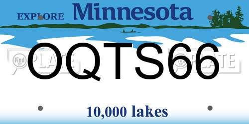 OQTS66 Minnesota License Plate