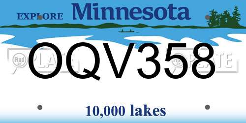 OQV358 Minnesota License Plate