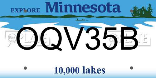 OQV35B Minnesota License Plate