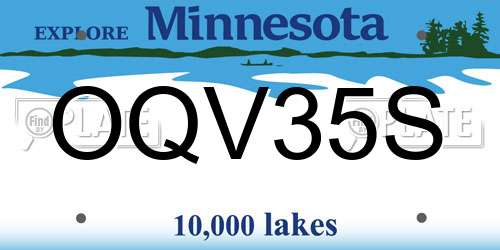 OQV35S Minnesota License Plate