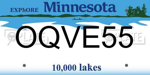 OQVE55 Minnesota License Plate