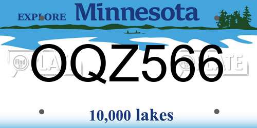 OQZ566 Minnesota License Plate