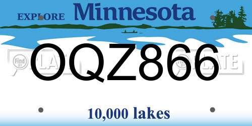 OQZ866 Minnesota License Plate