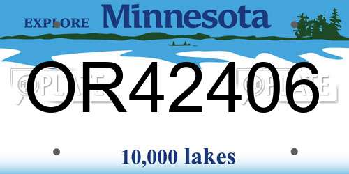 OR42406 Minnesota License Plate