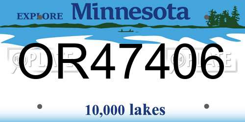 OR47406 Minnesota License Plate