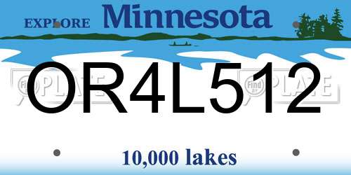 OR4L512 Minnesota License Plate