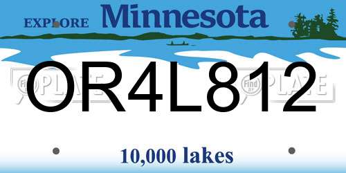 OR4L812 Minnesota License Plate