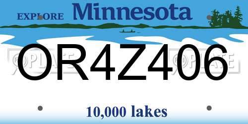 OR4Z406 Minnesota License Plate