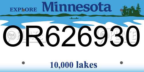 OR626930 Minnesota License Plate