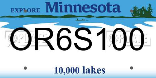OR6S100 Minnesota License Plate