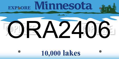 ORA2406 Minnesota License Plate