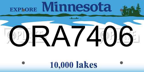 ORA7406 Minnesota License Plate