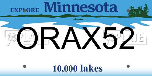 ORAX52 Minnesota License Plate