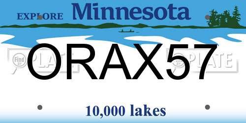 ORAX57 Minnesota License Plate