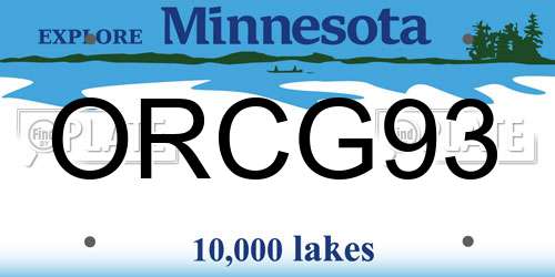 ORCG93 Minnesota License Plate