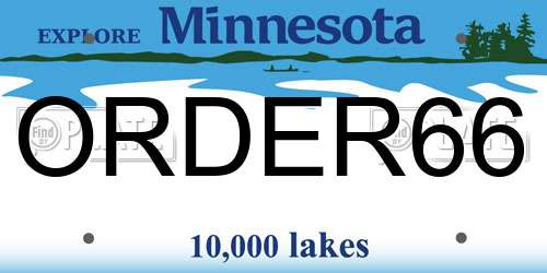 ORDER66 Minnesota License Plate
