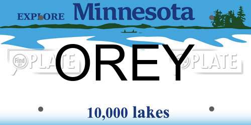 OREY Minnesota License Plate