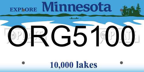 ORG5100 Minnesota License Plate