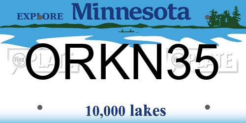ORKN35 Minnesota License Plate