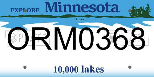 ORM0368 Minnesota License Plate