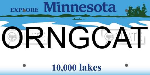 ORNGCAT Minnesota License Plate