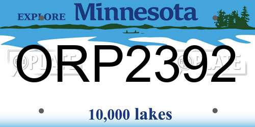 ORP2392 Minnesota License Plate