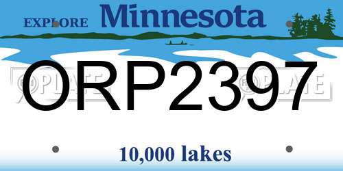 ORP2397 Minnesota License Plate