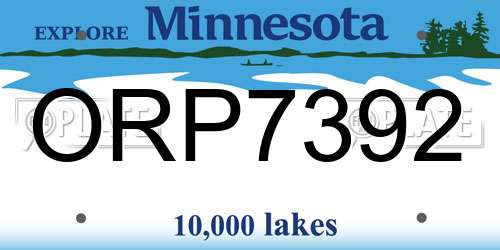ORP7392 Minnesota License Plate