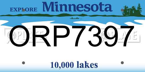 ORP7397 Minnesota License Plate