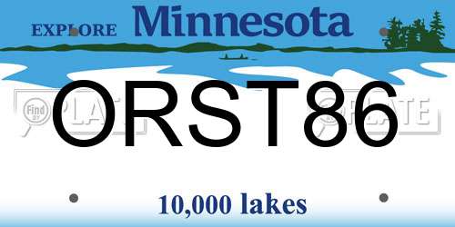ORST86 Minnesota License Plate