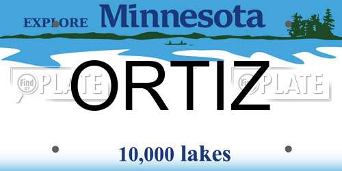 ORTIZ Minnesota License Plate