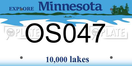 OS047 Minnesota License Plate